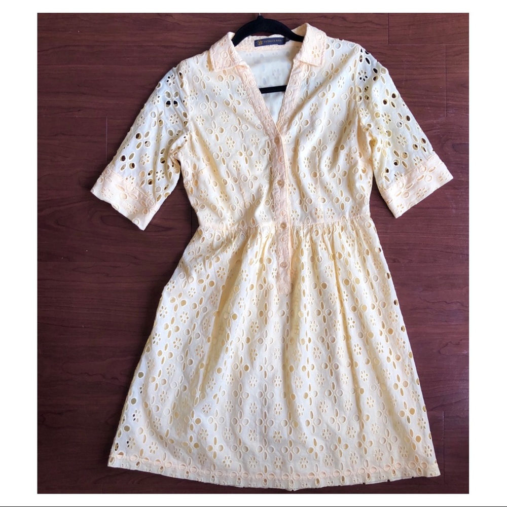 Anthropologie Yellow Eyelet Dress
